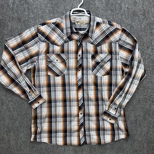 Cowboy Hardware pearl snap button shirt long sleeve men's size XL western